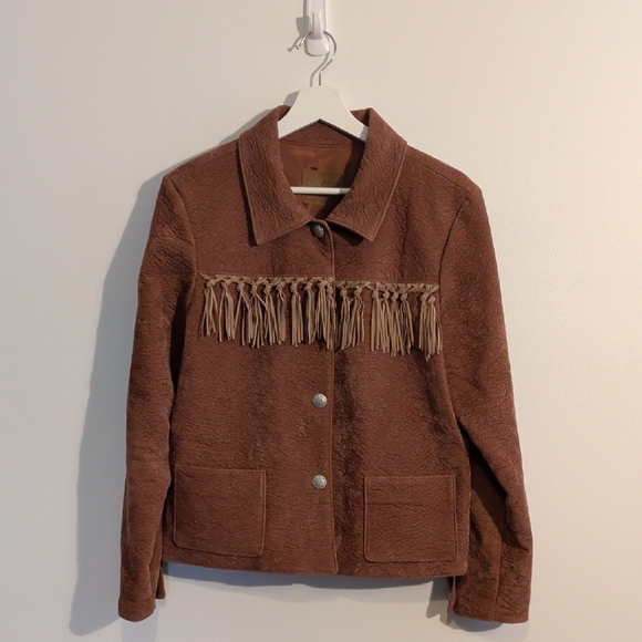 Saddle Ridge Jackets & Blazers - SADDLE RIDGE brown fringe western jacket - size medium